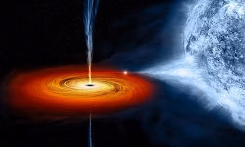 Cột sáng phát ra ngoài hố đen sau khi một ngôi sao bị nuốt. Ảnh:NASA. Cột sáng phát ra ngoài hố đen sau khi một ngôi sao bị nuốt. Ảnh:NASA.