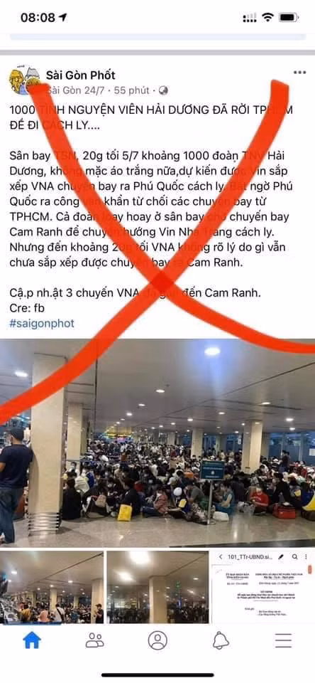 Thông tin về việc 1.000 tình nguyện viên Hải Dương đã rời TP. Hồ Chí Minh để đi cách ly trên Facebook S.G.P (Ảnh chụp màn hình) Thông tin về việc 1.000 tình nguyện viên Hải Dương đã rời TP. Hồ Chí Minh để đi cách ly trên Facebook S.G.P (Ảnh chụp màn hình)