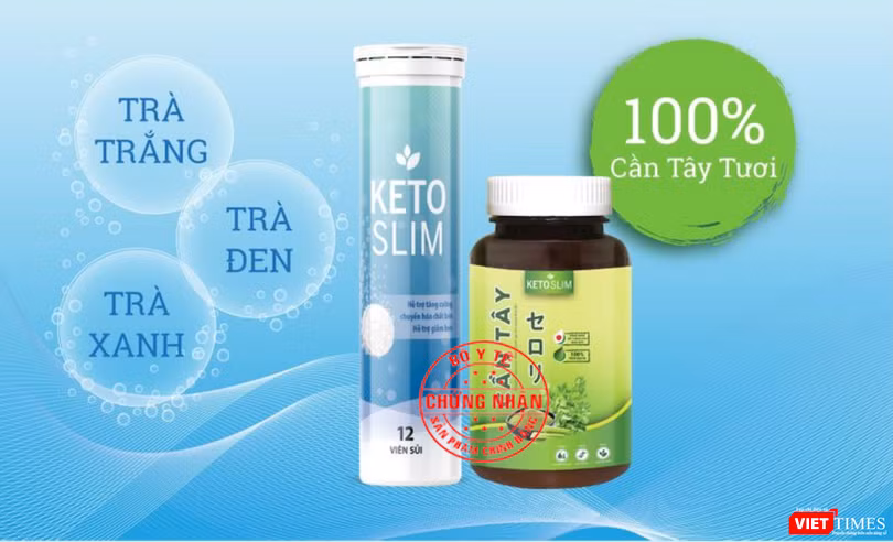 Sản phẩm thực phẩm bảo vệ sức khỏe Ketoslim (Ảnh: Minh Thúy - nguồn: www.ketoslim.com)