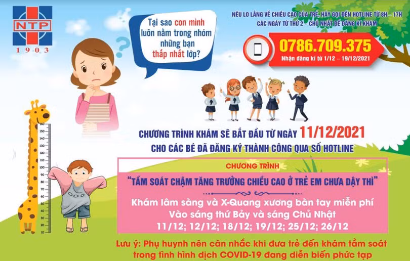 Chương trình tầm soát chậm tăng trưởng chiều cao cho trẻ em (Ảnh - BVCC) Chương trình tầm soát chậm tăng trưởng chiều cao cho trẻ em (Ảnh - BVCC)