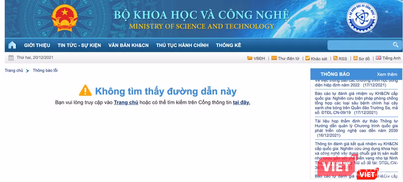 Bộ KH&amp;CN gỡ link thông báo về bộ Kit (Ảnh - VT)