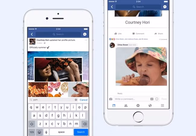 Bình luận trên Facebook bằng ảnh động GIF