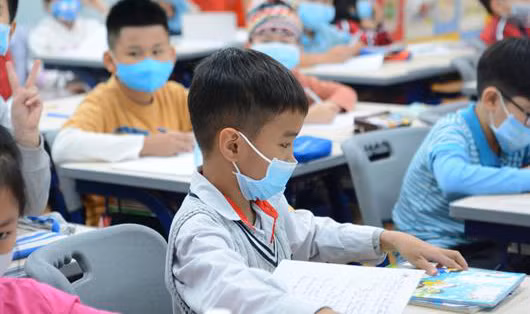 Học sinh đeo khẩu trang để phòng bệnh. Ảnh: Bộ GD&ĐT
