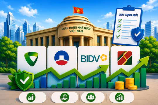 Vietcombank, VietinBank, BIDV, Agribank sắp được hưởng lợi từ quy định mới của Ngân hàng Nhà nước
