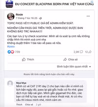 Các bài đăng nhượng lại vé đêm diễn Born Pink xuất hiện tràn lan trên mạng xã hội (Ảnh: Facebook)