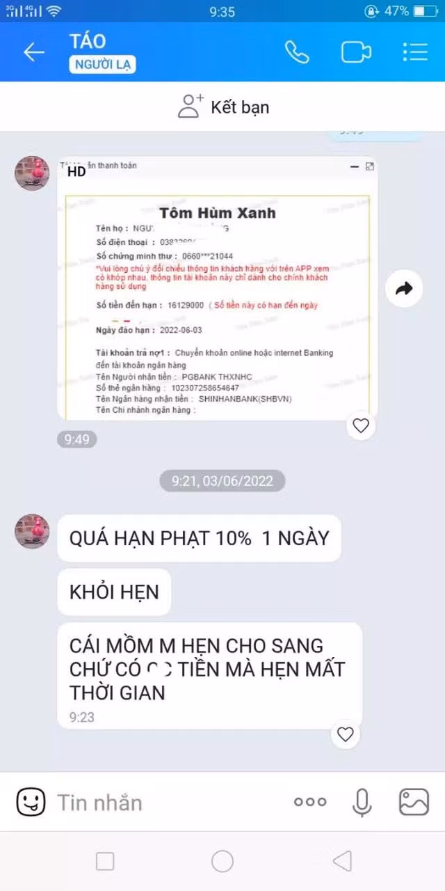 Vay 10 triệu qua app phải trả 15 triệu đồng sau 5 ngày ảnh 1