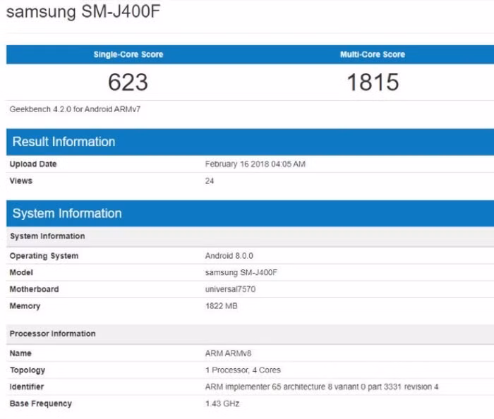 Galaxy J4 (2018) lộ cấu hình, cài sẵn Android 8.0 - Ảnh 2