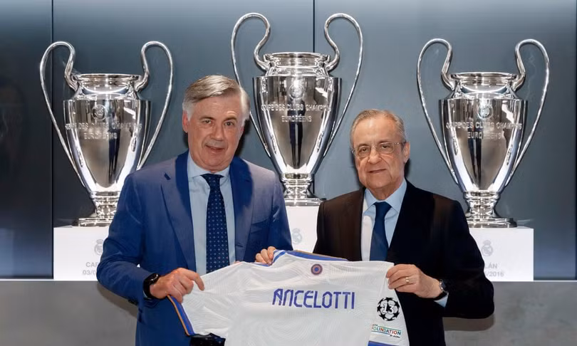 Tháng 6/2021, HLV Carlo Ancelotti đã rời Premier League để đến La Liga. Ảnh AP.