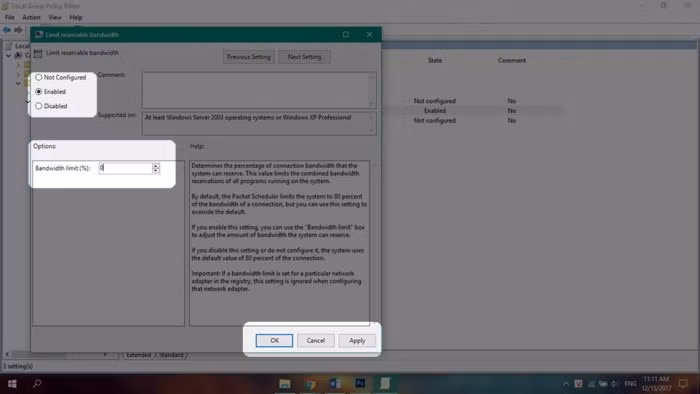 Hướng dẫn mở băng thông dự trữ cho Windows 10 - Ảnh 4