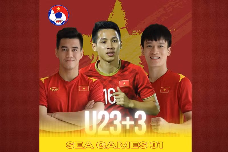 Đỗ Hùng Dũng, Nguyễn Hoàng Đức và Nguyễn Tiến Linh được bổ sung cho U23 Việt Nam tham dự SEA Games 31. Ảnh VFF