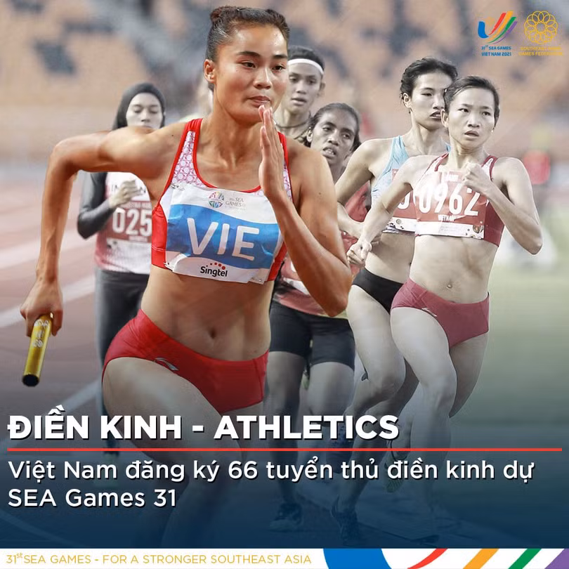 Tại kỳ SEA Games 31 diễn ra trên sân nhà, tuyển điền kinh Việt Nam đặt mục tiêu giành từ 15-17 chương vàng. Ảnh AT