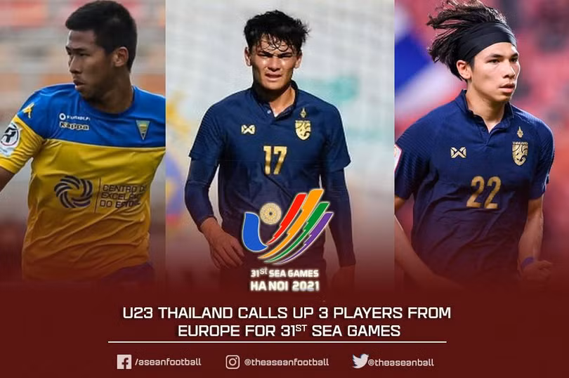 Ba cầu thủ thi đấu ở châu Âu của U23 Thái Lan.