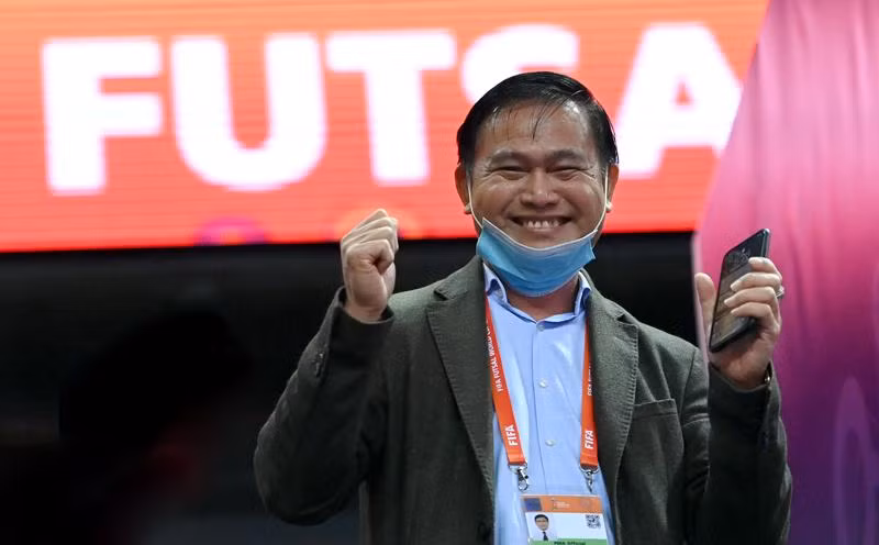 Ông bầu Trần Anh Tú có công rất lớn với futsal Việt Nam, nhưng muốn futsal phát triển cần thêm nhiều bầu Tú hơn nữa. Ảnh VFF.