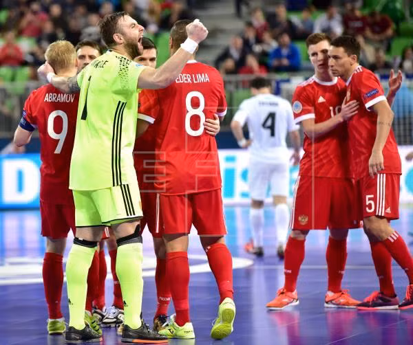 Thể hình, thể lực của các cầu thủ futsal Nga rất tốt. Ảnh GRU Thể hình, thể lực của các cầu thủ futsal Nga rất tốt. Ảnh GRU
