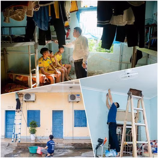 Giờ đây, điều kiện ăn ở của các nhà vô địch trẻ SLNA đã được quan tâm hơn. Ảnh CLB. Giờ đây, điều kiện ăn ở của các nhà vô địch trẻ SLNA đã được quan tâm hơn. Ảnh CLB.